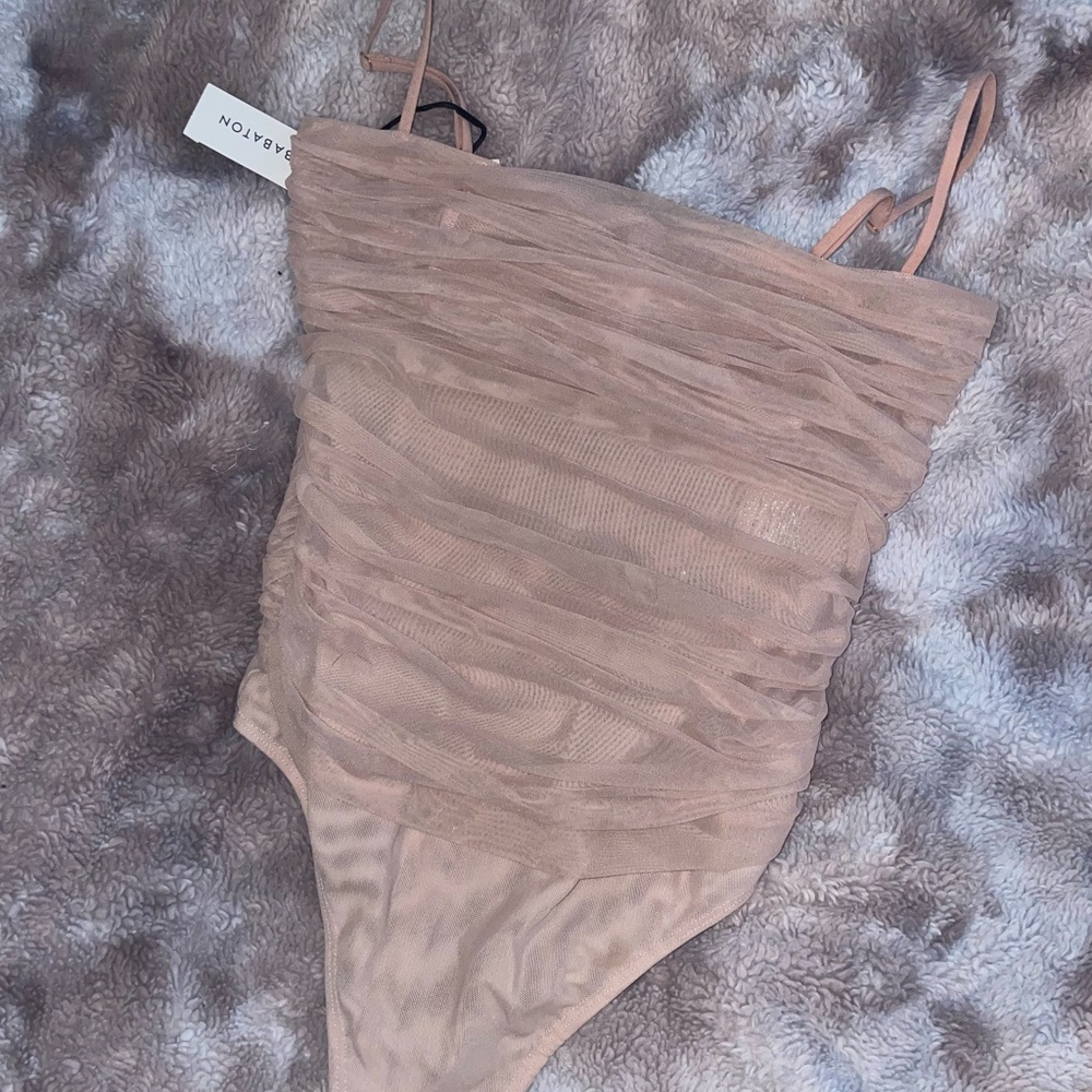 Sheer Ruched Bodysuit- ARITZIA/ BABTON —NWT